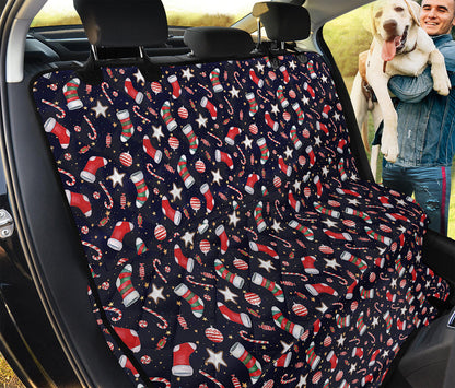 Watercolor Merry Christmas Pattern Print Pet Car Back Seat Cover