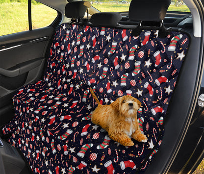 Watercolor Merry Christmas Pattern Print Pet Car Back Seat Cover