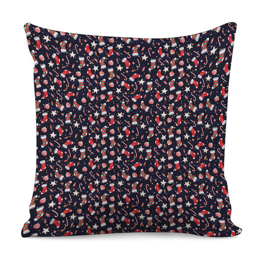 Watercolor Merry Christmas Pattern Print Pillow Cover