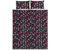 Watercolor Merry Christmas Pattern Print Quilt Bed Set