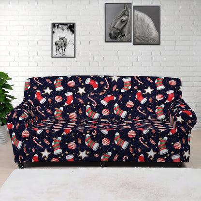 Watercolor Merry Christmas Pattern Print Sofa Cover