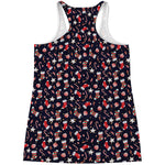 Watercolor Merry Christmas Pattern Print Women's Racerback Tank Top