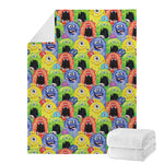 Watercolor Monster Pattern Print Blanket