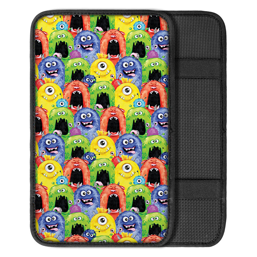 Watercolor Monster Pattern Print Car Center Console Cover