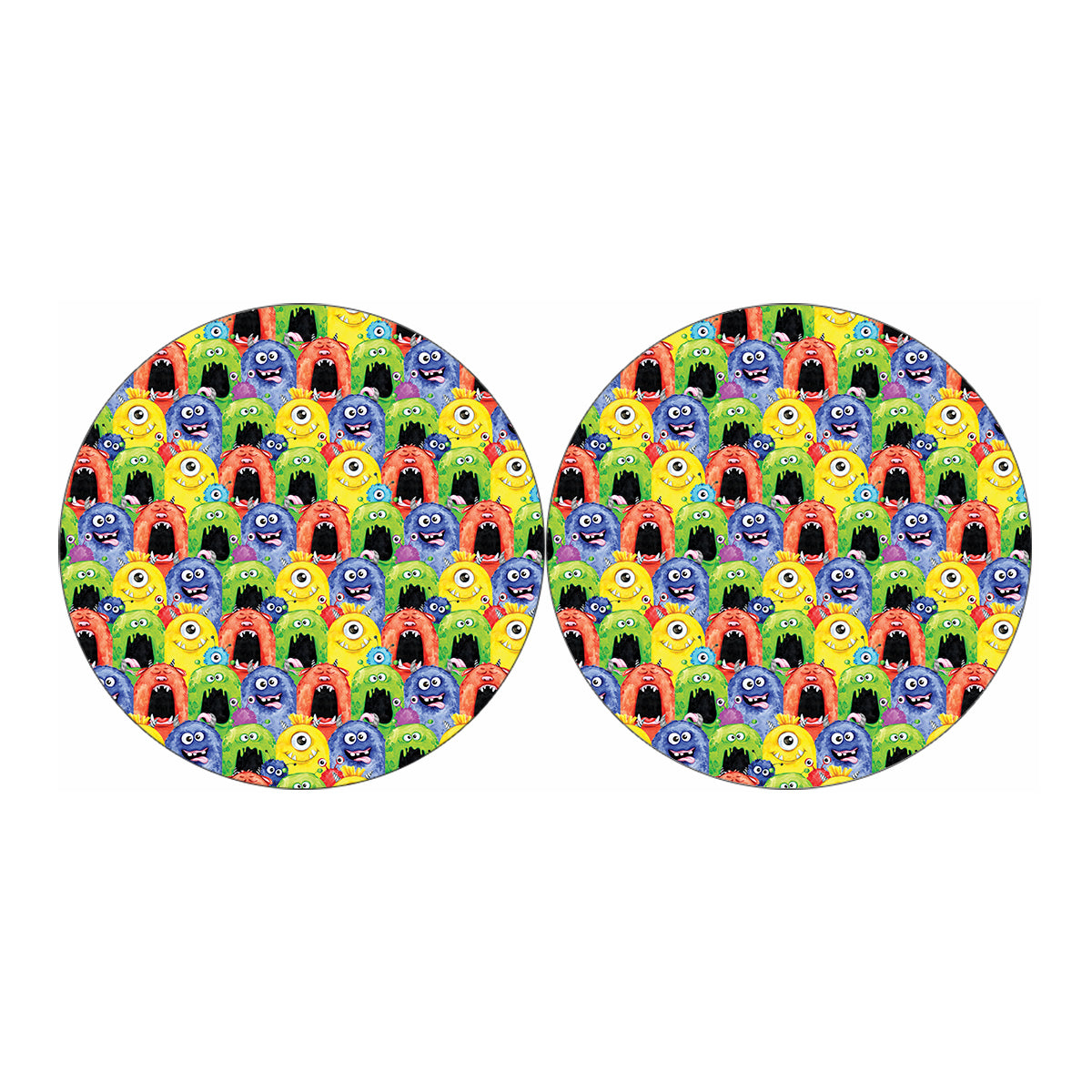 Watercolor Monster Pattern Print Car Coasters