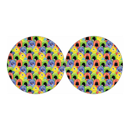 Watercolor Monster Pattern Print Car Coasters