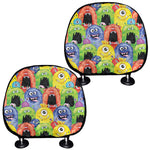 Watercolor Monster Pattern Print Car Headrest Covers