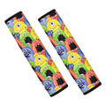 Watercolor Monster Pattern Print Car Seat Belt Covers