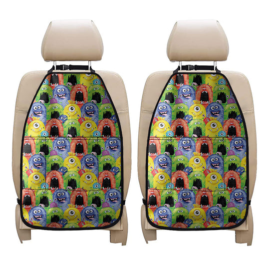 Watercolor Monster Pattern Print Car Seat Organizers