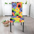Watercolor Monster Pattern Print Dining Chair Slipcover