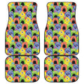 Watercolor Monster Pattern Print Front and Back Car Floor Mats