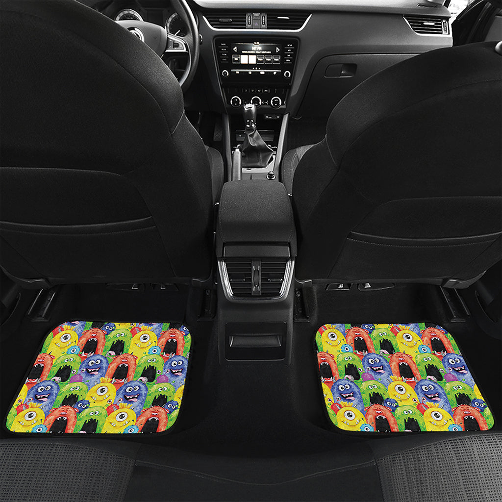 Watercolor Monster Pattern Print Front and Back Car Floor Mats