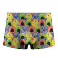Watercolor Monster Pattern Print Men's Boxer Briefs