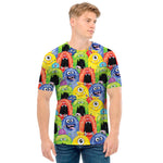 Watercolor Monster Pattern Print Men's T-Shirt