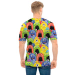 Watercolor Monster Pattern Print Men's T-Shirt