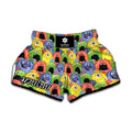 Watercolor Monster Pattern Print Muay Thai Boxing Shorts