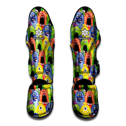 Watercolor Monster Pattern Print Muay Thai Shin Guard