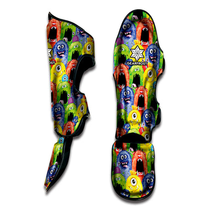 Watercolor Monster Pattern Print Muay Thai Shin Guard