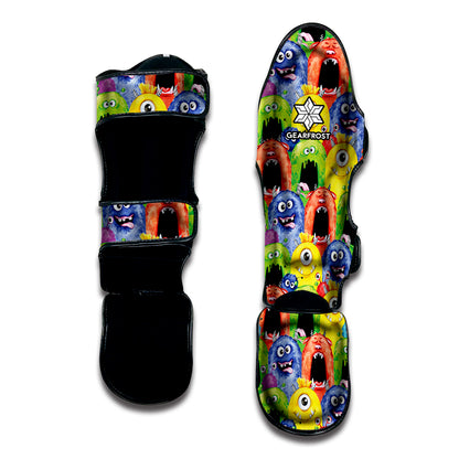 Watercolor Monster Pattern Print Muay Thai Shin Guard