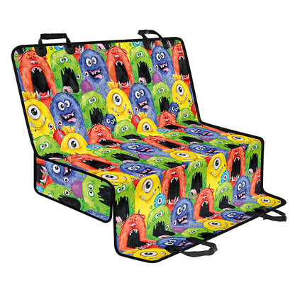 Watercolor Monster Pattern Print Pet Car Back Seat Cover