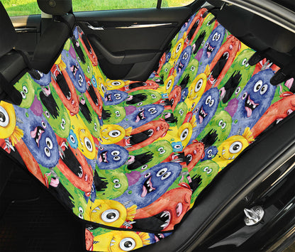 Watercolor Monster Pattern Print Pet Car Back Seat Cover