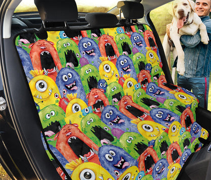 Watercolor Monster Pattern Print Pet Car Back Seat Cover
