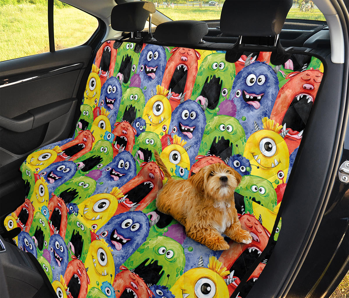 Watercolor Monster Pattern Print Pet Car Back Seat Cover