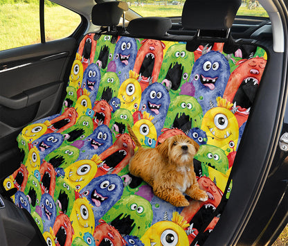 Watercolor Monster Pattern Print Pet Car Back Seat Cover