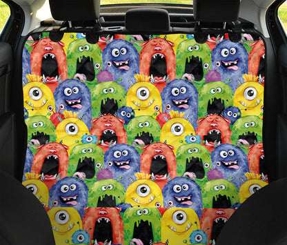 Watercolor Monster Pattern Print Pet Car Back Seat Cover