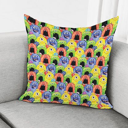 Watercolor Monster Pattern Print Pillow Cover