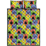 Watercolor Monster Pattern Print Quilt Bed Set
