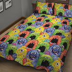 Watercolor Monster Pattern Print Quilt Bed Set