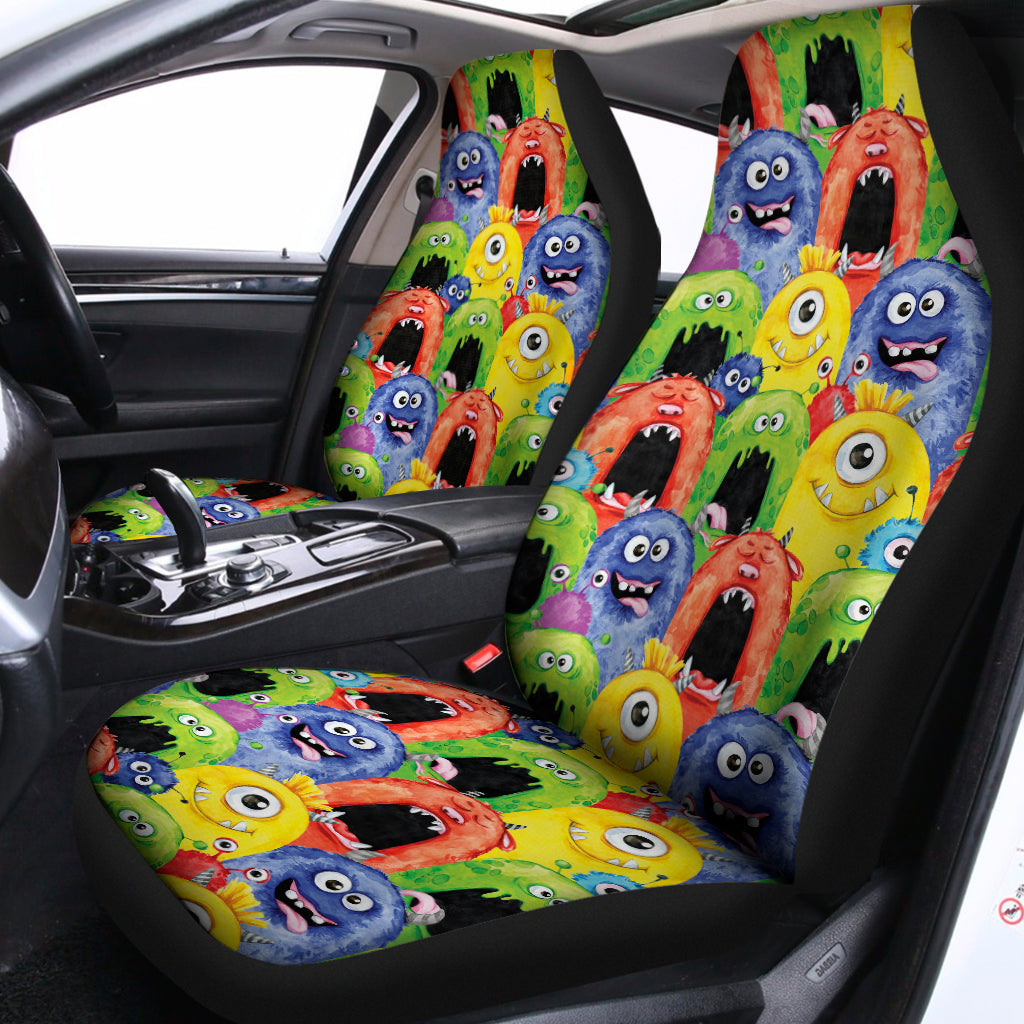 Watercolor Monster Pattern Print Universal Fit Car Seat Covers