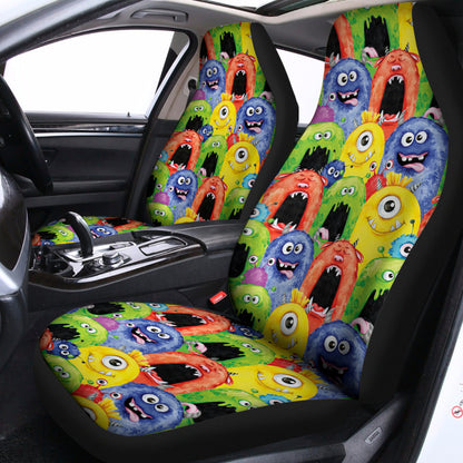 Watercolor Monster Pattern Print Universal Fit Car Seat Covers