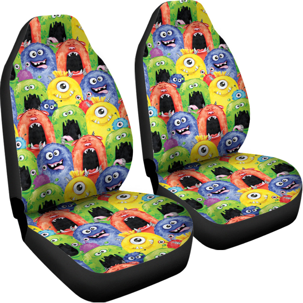 Watercolor Monster Pattern Print Universal Fit Car Seat Covers