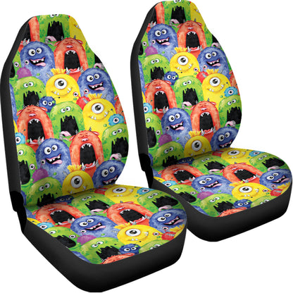 Watercolor Monster Pattern Print Universal Fit Car Seat Covers