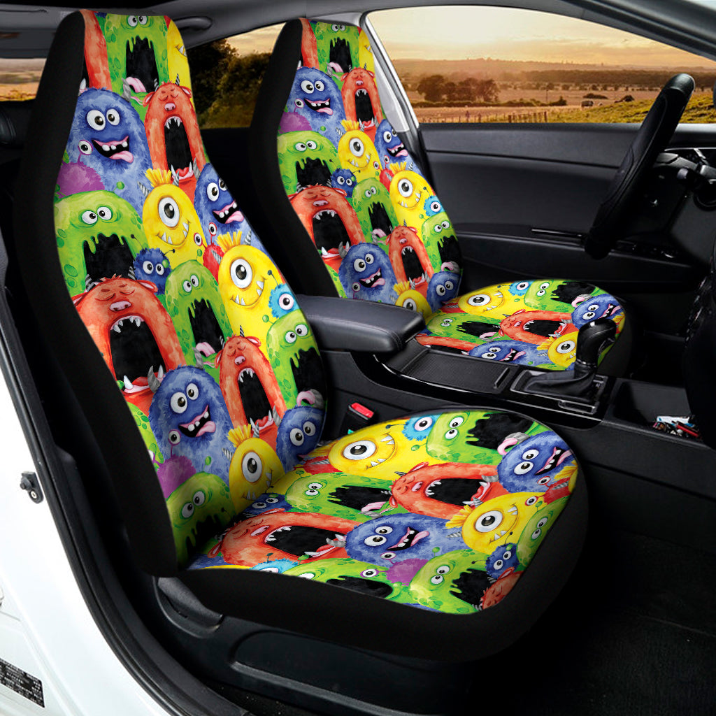 Watercolor Monster Pattern Print Universal Fit Car Seat Covers