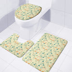 Watercolor Music Notes Pattern Print 3 Piece Bath Mat Set