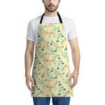Watercolor Music Notes Pattern Print Apron