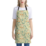 Watercolor Music Notes Pattern Print Apron