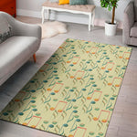 Watercolor Music Notes Pattern Print Area Rug
