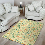Watercolor Music Notes Pattern Print Area Rug