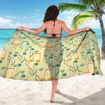 Watercolor Music Notes Pattern Print Beach Sarong Wrap