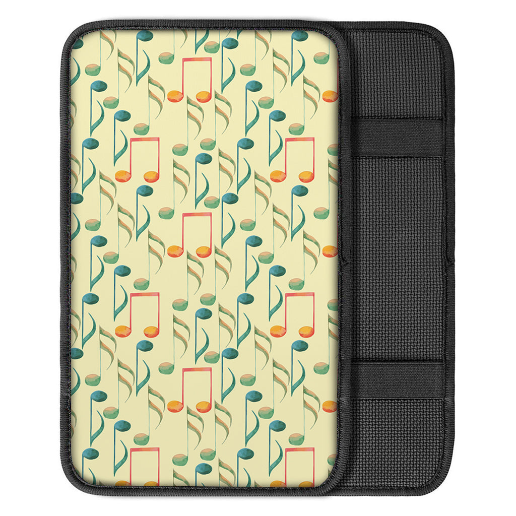 Watercolor Music Notes Pattern Print Car Center Console Cover
