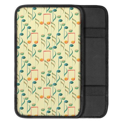Watercolor Music Notes Pattern Print Car Center Console Cover