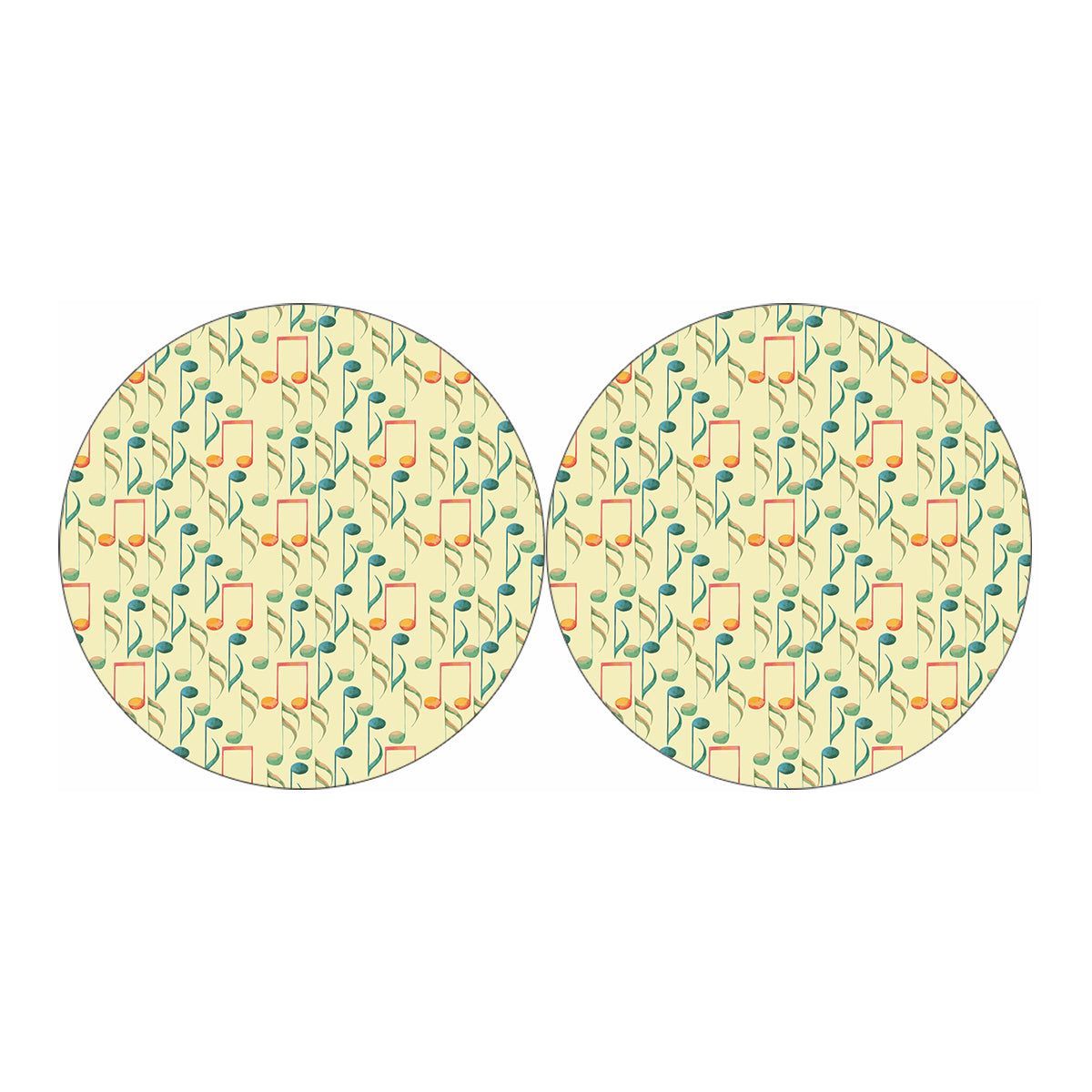 Watercolor Music Notes Pattern Print Car Coasters