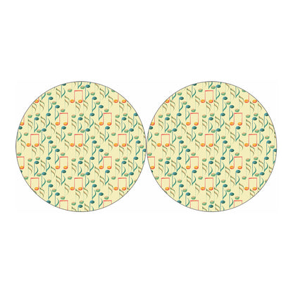 Watercolor Music Notes Pattern Print Car Coasters