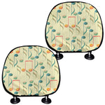 Watercolor Music Notes Pattern Print Car Headrest Covers