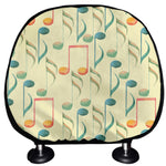 Watercolor Music Notes Pattern Print Car Headrest Covers