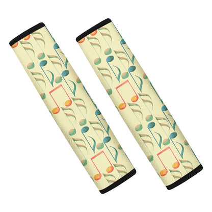 Watercolor Music Notes Pattern Print Car Seat Belt Covers